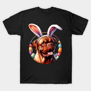 Dogue de Bordeaux Enjoys Easter with Bunny Ears T-Shirt